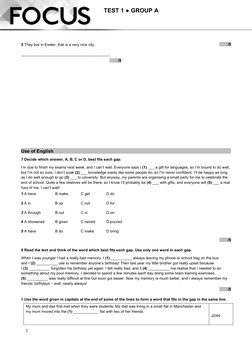 Focus 4 Unit 1 Test Group A | PDF | Language Arts & Discipline ...