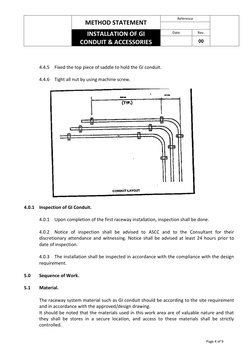 1.0 Method Statement - Installation of GI Conduits | PDF | Calibration ...