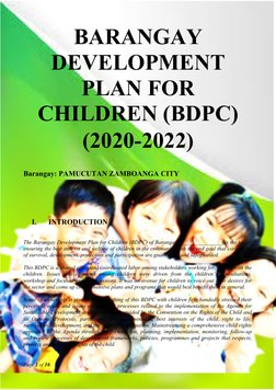 Barangay Development Plan for Children | PDF | Malnutrition | Children ...