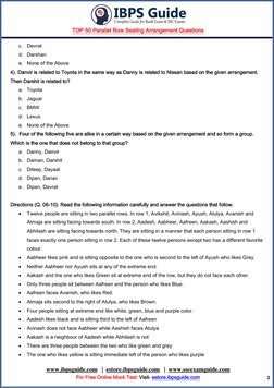 TOP 50 Parallel Row Seating Arrangement Questions 
 
www.ibpsguide.com  (http://www.ibpsguide.com/)  |  estore.