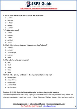 TOP 50 Parallel Row Seating Arrangement Questions 
 
www.ibpsguide.com  (http://www.ibpsguide.com/)  |  estore.