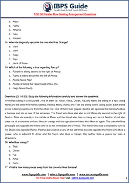 TOP 50 Parallel Row Seating Arrangement Questions 
 
www.ibpsguide.com  (http://www.ibpsguide.com/)  |  estore.