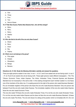 TOP 50 Parallel Row Seating Arrangement Questions 
 
www.ibpsguide.com  (http://www.ibpsguide.com/)  |  estore.