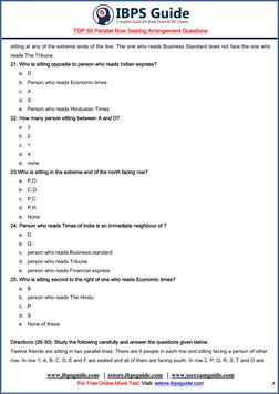 TOP 50 Parallel Row Seating Arrangement Questions 
 
www.ibpsguide.com  (http://www.ibpsguide.com/)  |  estore.