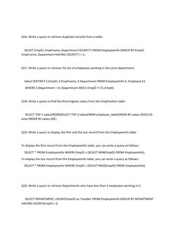 SQL Queries for Employee Table Analysis | PDF | Databases | Data Management