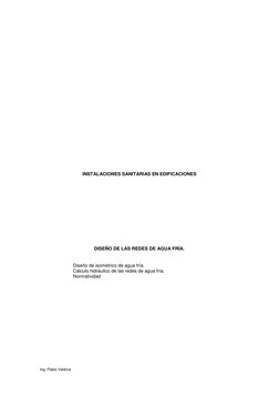 Ing. Pablo Valdivia 
 
 
 
 
 
 
 
 
 
 
 
 
 
 
 
 
 
 
 
 
 
 
 
INSTALACIONES SANITARIAS EN EDIFICACIONES