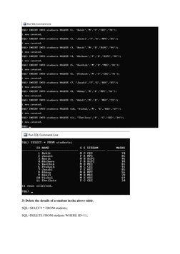 SQL Student Table Creation and Queries | PDF