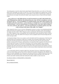 Our starting point is exactly the subject that the author Shaykh Uthman Dan Fodio covers in this text. The muslim 
belief sy