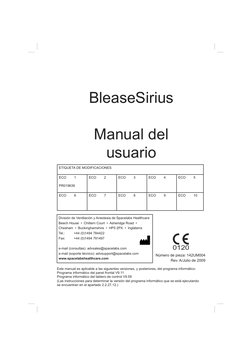 Manual del usuario de BleaseSirius
3
BleaseSirius
Manual del
usuario 
Número de pieza: 142UM004 
Rev. A/Julio de 2009 
Este m