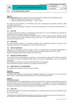 Confidencialidad: 3 / INFORMACIÓN DE CLIENTE 
 
GENERAL CHARACTERISTICS MANUAL 
Código: EF316070-cl 
Rev: 2 
Fecha: 11/01/19