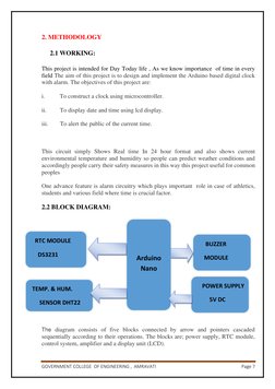 GOVERNMENT COLLEGE  OF ENGINEERING ,  AMRAVATI  
Page 7 
 
2. METHODOLOGY  
2.1 WORKING:   
This project is intended for Day