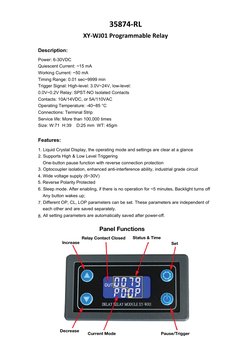 Produktbild von XY-WJ01 Digitaler LCD-Zeitschalter – 1-Kanal Verzögerungsrelais Modul, 6-30V – NEU
