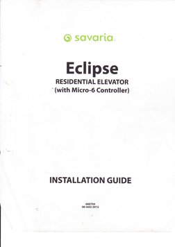 123専用 Savaria Eclipse Elevator Installation Guide | PDF | Power Supply