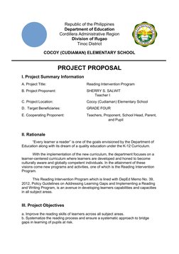 Republic of the Philippines
Department of Education
Cordillera Administrative Region
Division of Ifugao
Tinoc District
COCOY