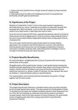 c. Improve the level of performance of pupils across all subjects by improving their
reading skills.
d. help pupils acquire t