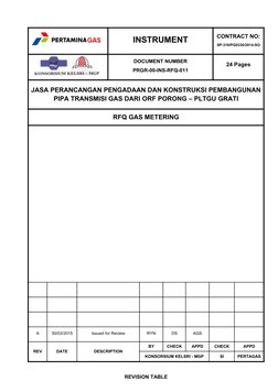 INSTRUMENT
CONTRACT NO:
SP-316/PG0330/2014-SO
DOCUMENT NUMBER
PRGR-00-INS-RFQ-011
24 Pages
JASA PERANCANGAN PENGADAAN DAN KON