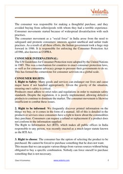 Class X Economics 
www.vedantu.com  (http://www.vedantu.com/)
2 
 
 
 
The consumer was responsible for making a thoughtful p