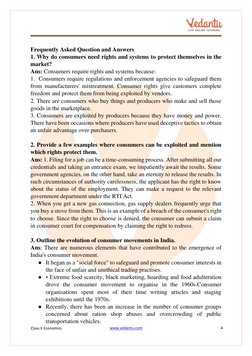 Class X Economics 
www.vedantu.com  (http://www.vedantu.com/)
4 
 
 
 
Frequently Asked Question and Answers 
1. Why do consu