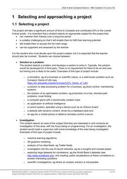 AQA A-level Computer Science - NEA Guidance V2 (June 16)
AQA Education (AQA) is a registered charity (number 1073334) and
