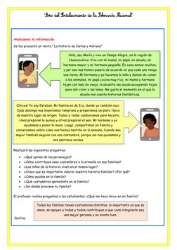 Analizamos la información
Se les presenta un texto.” La historia de Carlos y Adriana”
Realizará las siguientes preguntas:

¿