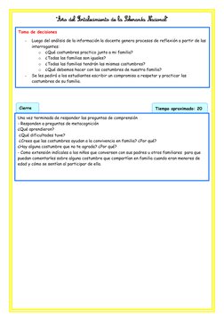 Toma de decisiones
-
Luego del análisis de la información la docente genera procesos de reflexión a partir de las
interrogant