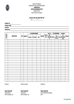 DPWH Quality Control Assurance Forms | PDF | Concrete