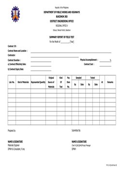 DPWH Quality Control Assurance Forms | PDF | Concrete
