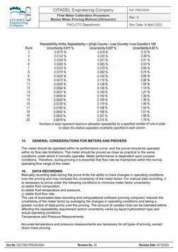 CITADEL Engineering Company 
Flow Meter Calibration Procedure 
Master Meter Proving Method (Ultrasonic) 
 
 
 
 
 
 
Doc No