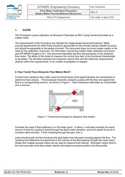 CITADEL Engineering Company 
Flow Meter Calibration Procedure 
Master Meter Proving Method (Ultrasonic) 
 
 
 
 
 
 
Doc No
