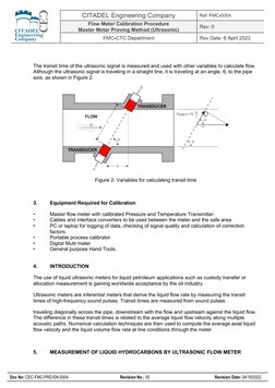 CITADEL Engineering Company 
Flow Meter Calibration Procedure 
Master Meter Proving Method (Ultrasonic) 
 
 
 
 
 
 
Doc No