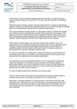 CITADEL Engineering Company 
Flow Meter Calibration Procedure 
Master Meter Proving Method (Ultrasonic) 
 
 
 
 
 
 
Doc No