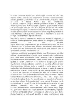 El Salón Colombia durante casi  medio  siglo  convocó  no  solo  a las
mejores cintas, sino los más importantes eventos y aco