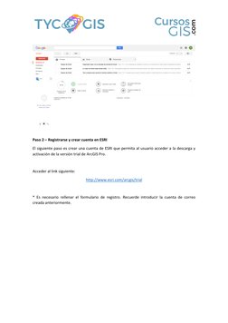 Paso 2 – Registrarse y crear cuenta en ESRI 
El siguiente paso es crear una cuenta de ESRI que permita al usuario acced