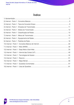 Diego Carvalho, Equipe Informática e TI, Renato da Costa
Aula 00
Índice
.....................................................
