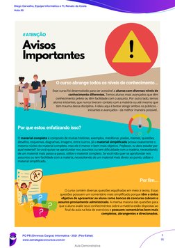 Diego Carvalho, Equipe Informática e TI, Renato da Costa
Aula 00
PC-PB (Diversos Cargos) Informática - 2021 (Pós-Edital)
www.