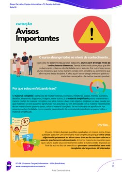 Diego Carvalho, Equipe Informática e TI, Renato da Costa
Aula 00
PC-PB (Diversos Cargos) Informática - 2021 (Pós-Edital)
ww