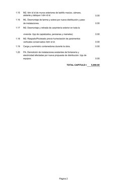 Página 2
1.15
0.00
1.16
0.00
1.17
0.00
1.18
0.00
1.19
Carga y suministro contenedores durante la obra.
0.00
1.20
0.00
TOTAL C