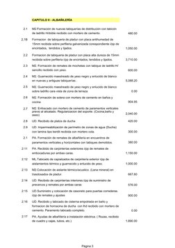Página 3
CAPITULO II - ALBAÑILERÍA
2.1
480.00
2,1B
1,050.00
2.2
Formacion de tabiqueria de pladur con placa alta dureza de 15