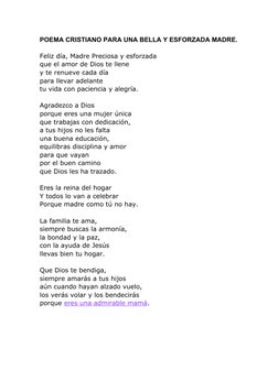 Poemas Cristianos para el Día de la Madre | PDF | Amor