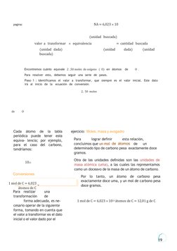 19    
 
pagina:   
NA = 6,023 × 10 
   
 
(unidad   buscada)  
    
 
valor  a   transformar    ×   equivalencia