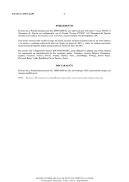 EN ISO 14589:2000
- 4 -
ANTECEDENTES
El texto de la Norma Internacional ISO 14589:2000 ha sido elaborado por el Comité Técnic