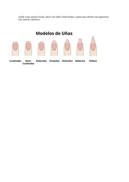 molde como querías lucirla, ahora solo debes limar bordes y punta para obtener una apariencia 
más natural y perfecta.
