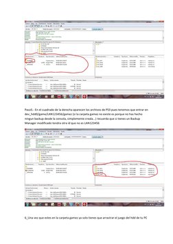 Paso5.- En el cuadrado de la derecha aparecen los archivos de PS3 pues tenemos que entrar en 
dev_hdd0/game/LAN123456/gam