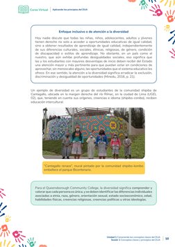 Curso Virtual
Aplicando los principios del DUA
10
Unidad 1 Conociendo los conceptos claves del DUA
Sesión 1 Conceptos claves