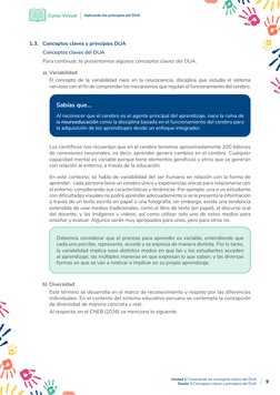 Curso Virtual
Aplicando los principios del DUA
9
Unidad 1 Conociendo los conceptos claves del DUA
Sesión 1 Conceptos claves y