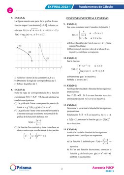 Asesoría PUCP
2022-1
2
EX FINAL 2022-1
Fundamentos de Cálculo
2
Pág. 2
ASOCIACION EDUCATIVA PRISMA
ASESORÍA UNIVERSITARIA 202
