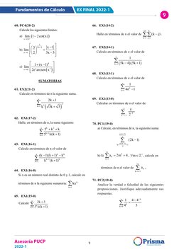 Asesoría PUCP 
2022-1
9
EX FINAL 2022-1
Fundamentos de Cálculo
9
Pág. 9
ASOCIACION EDUCATIVA PRISMA
ASESORÍA UNIVERSITARIA 20