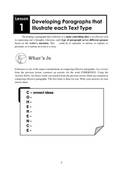 English: Quarter 4 - Module 5: Developing Paragraphs That Illustrate ...