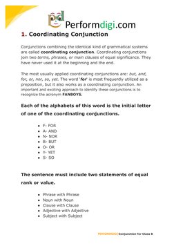 Conjunctions Worksheet for Class 8 | PDF | Linguistics | Syntax