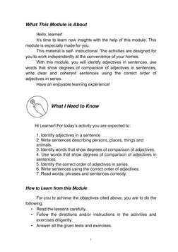 English: Quarter 3 - Module 1: Week 1: Adjectives, Degrees of ...